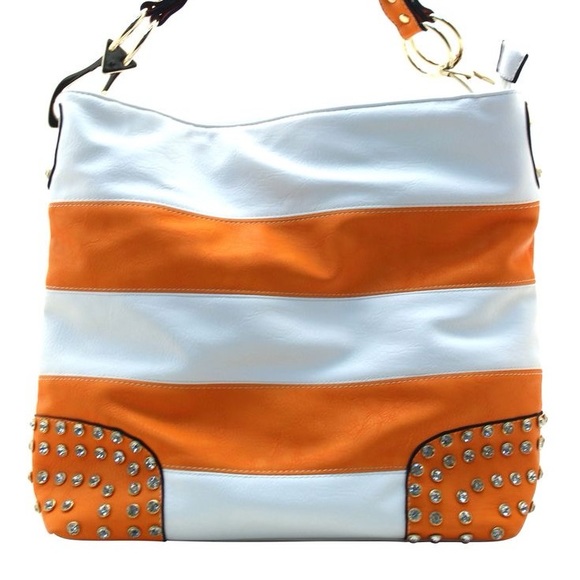 NWOT EMILY RHINESTONE STRIPE HOBO BAG - Picture 5 of 14